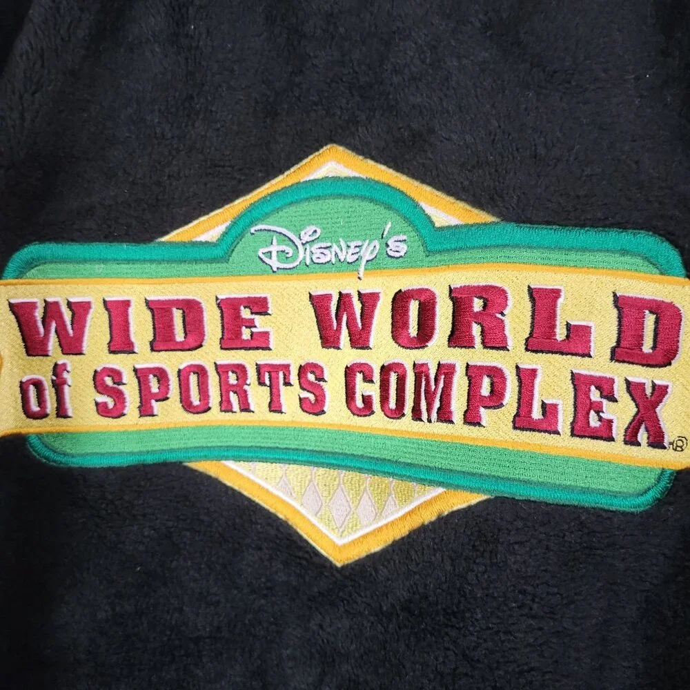 VTG Disney Wide World of Sports Bomber Varsity Jacket SZ M y2k Black - Picture 9 of 11